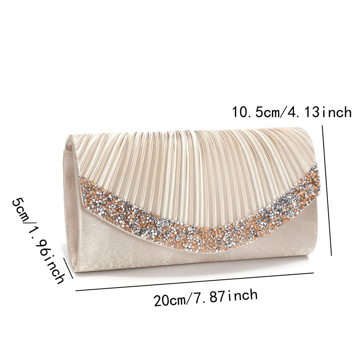 Glitter Envelope Desing Women Evening Bags Satin Shoulder Chain Handbags Rhinestones Luxury Prom Banquet Purse