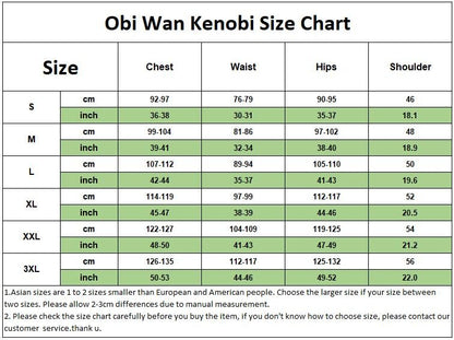 Obi Wan Kenobi Men's Costume Robe Adult Male Jedi Knight Tunic Costume Hooded Uniform Full Set Halloween Cosplay Cloak