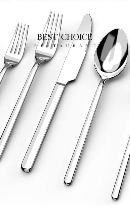 5PCS premium quality 420 and 18-10 Stainless steel Dinnerware Set cutlery set steak knife and fork dessert fork and spoon