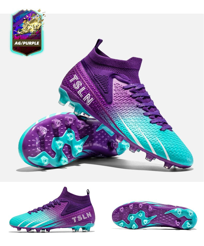 Men's Soccer Shoes Cleats Professional High-Top Breathable Athletic Football Boots,Outdoor Football Training Shoes for TF/AG Boy