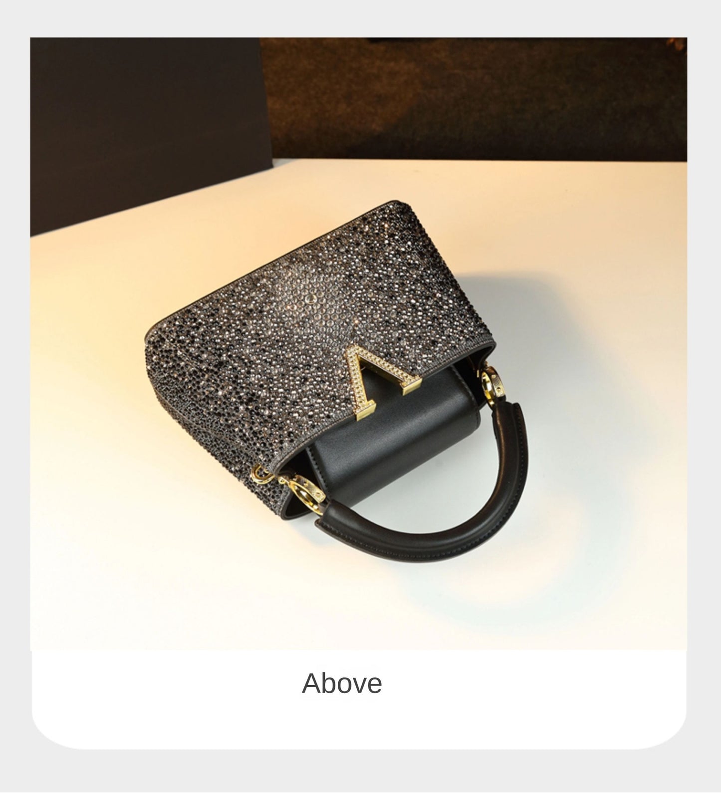 Luxury Fashion Diamonds Women's Handbags 2025 New V Letter Small Shoulder Crossbody Bag Genuine Leather Messenger Shell Bags