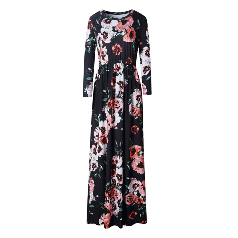 Women Summer Floral Print Maxi  2025 Loose White Boho Beach Dress Women Vintage
