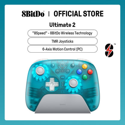 8BitDo Ultimate 2 Wireless Gaming Controller for PC & Android with TMR Joysticks, Switchable Triggers, Motion Control, 8Speed
