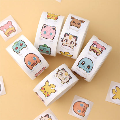 Pokemon, Stickers Decoration 500pcs/Roll Cute Cartoon Stickers Waterproof Stickers For DIY Scrapbooking, Envelope Sealing,