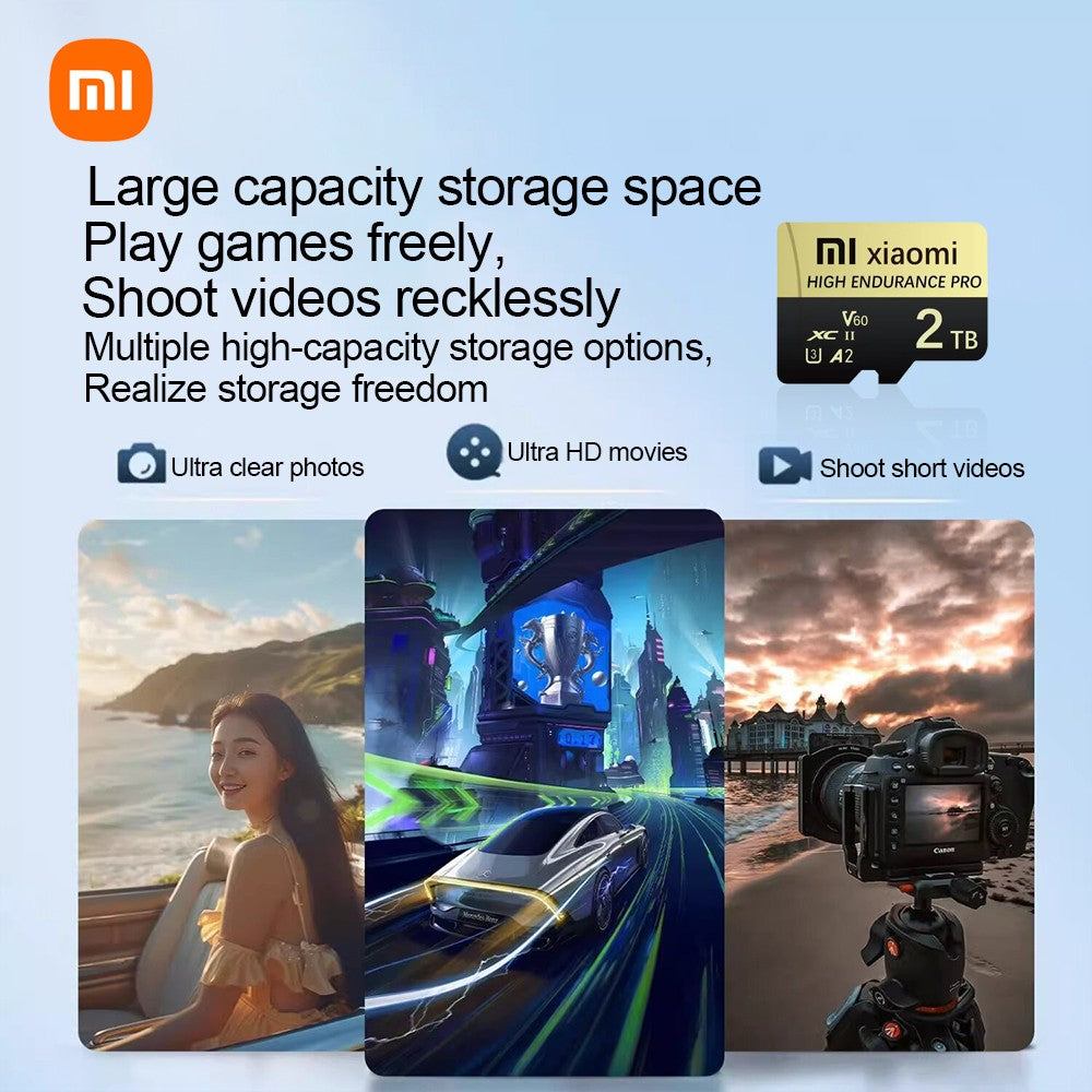 Cartão Micro TF Xiaomi Ultra 512GB 256GB Mini Cartão de Memória SD 2TB 1TB Cartão SD Memória 128GB Para Armazenamento de Arquivos de Alta Velocidade Cartões Flash