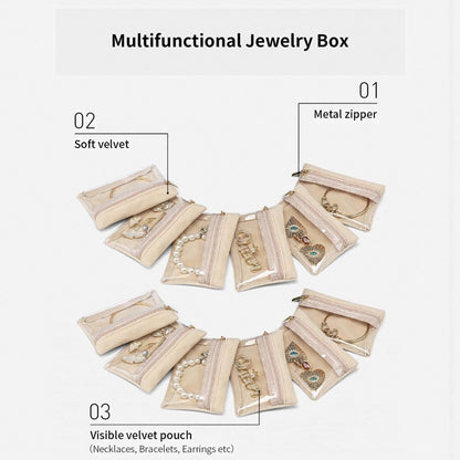 6pcs Small Zipper Bag Storage Bag Exquisite Jewelry Packaging Bag Handy Storage Container for Jewelry Collector