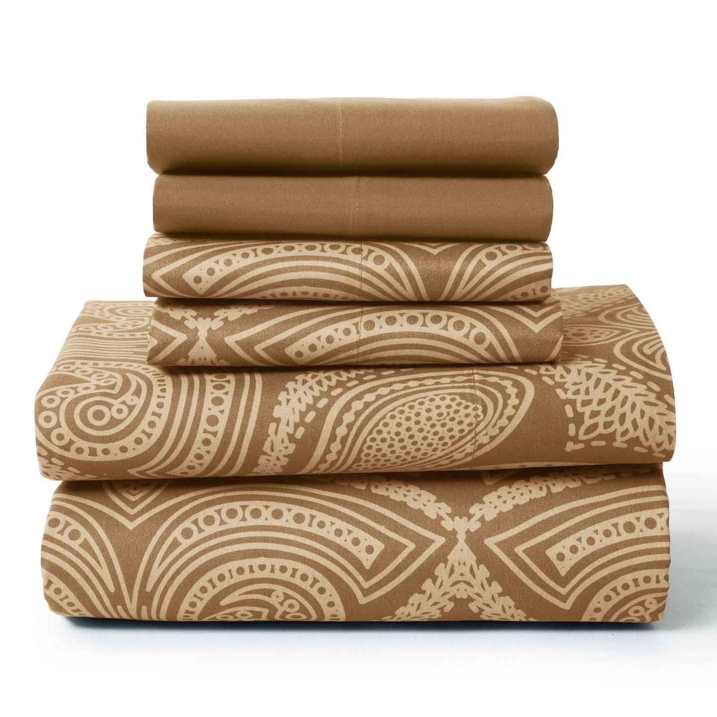 Lux Decor 6Pc Paisley Sheet Set – Soft Microfiber, Wrinkle-Free, Luxurious Printed Bed Sheets