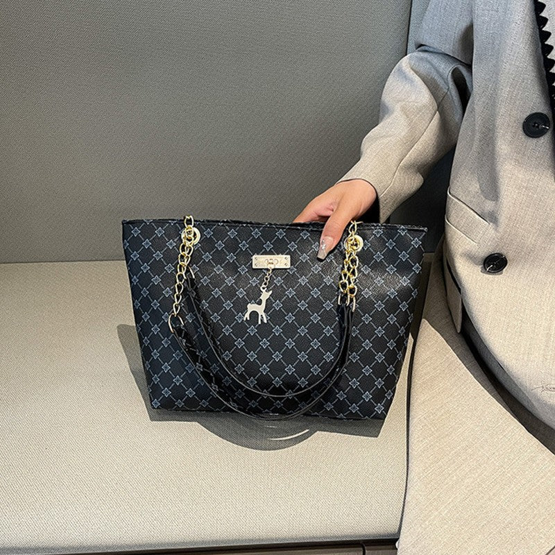 2024 Autumn and Winter New Presbyopic Handbag Shoulder Bag Large Capacity Tote Bag Women's Bag