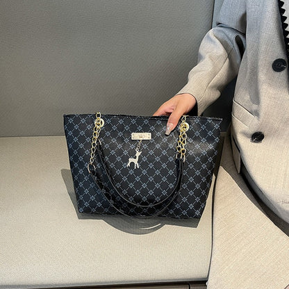 2024 Autumn and Winter New Presbyopic Handbag Shoulder Bag Large Capacity Tote Bag Women's Bag