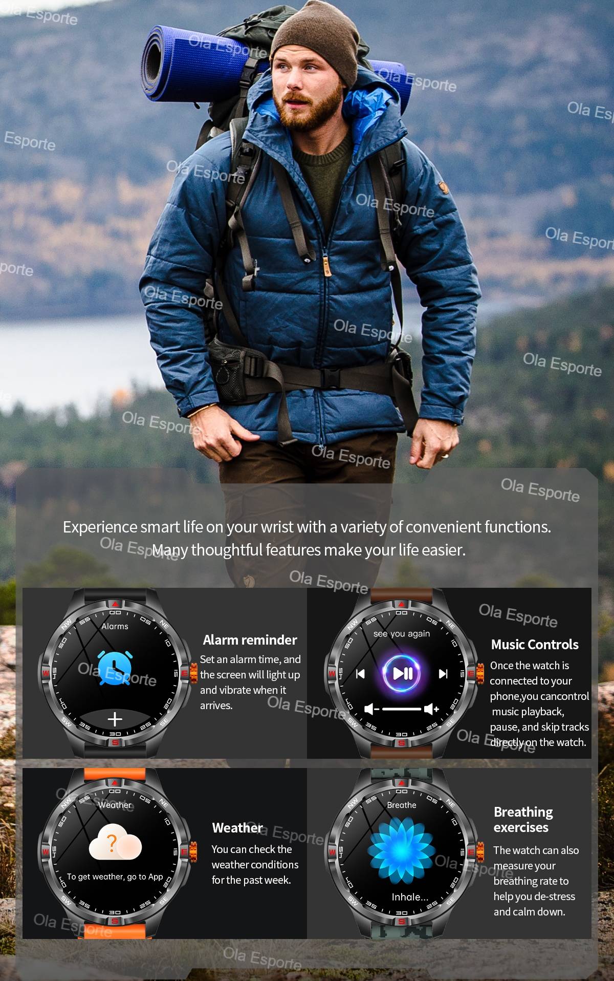 T-Rex 3 Military 1000mAh Battery Smart Watch 10ATM Waterproof GPS Track Compassr Bluetooth Call AMOLED Men Swim Sport Smartwatch