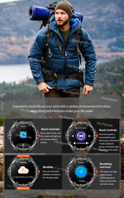 T-Rex 3 Military 1000mAh Battery Smart Watch 10ATM Waterproof GPS Track Compassr Bluetooth Call AMOLED Men Swim Sport Smartwatch