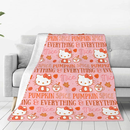 Christmas Hello Kitty Blankets Quality Warm Throw Blanket Winter Travel Office Couch Bed Graphic Bedspread