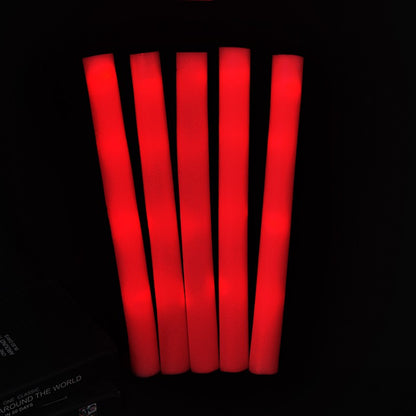 30Pcs RGB LED Glow Foam Stick Bulk Colorful LED Glow Sticks Cheer Tube Dark   Light Birthday Wedding Party Supplies