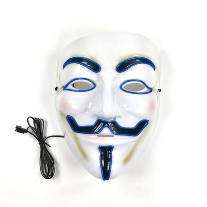 Halloween LED Vendetta Mask Night Club Carnival Party Festival Decoration Cosplay Vendetta Guy Fawkes Mascara Glowing V Mask