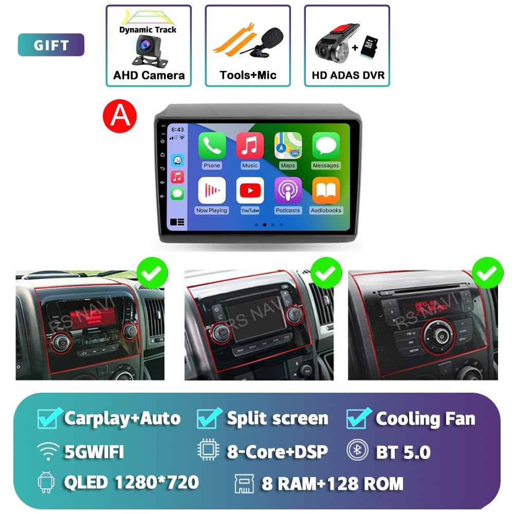 Android 15 para Fiat Ducato Peugeot Boxer Citroen Jumper 2006-2022 2K QLED Rádio Multimídia Estéreo Automotivo GPS CarPlay
