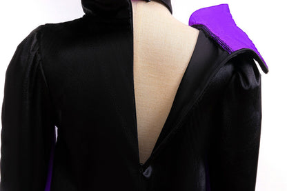 Halloween Costume Cartoon Maleficent Cosplay Dress Fancy Witch Disguise Robe Carnival Devil Queen Dot Tulle Frock