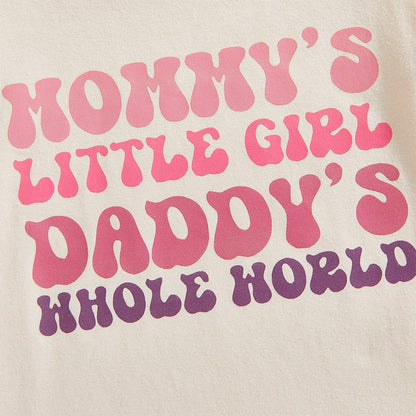 Adorable Infant Girl Casual Wear Set with Cute Printed Tee and Matching Solid Color Shorts for Summer Fun