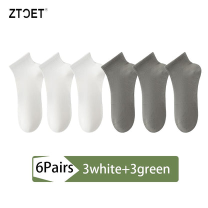 6Pairs Men Socks Combed Cotton Mesh Breathable Odor proof and antibacterial Spring Summer for Male sock New High Quality Man