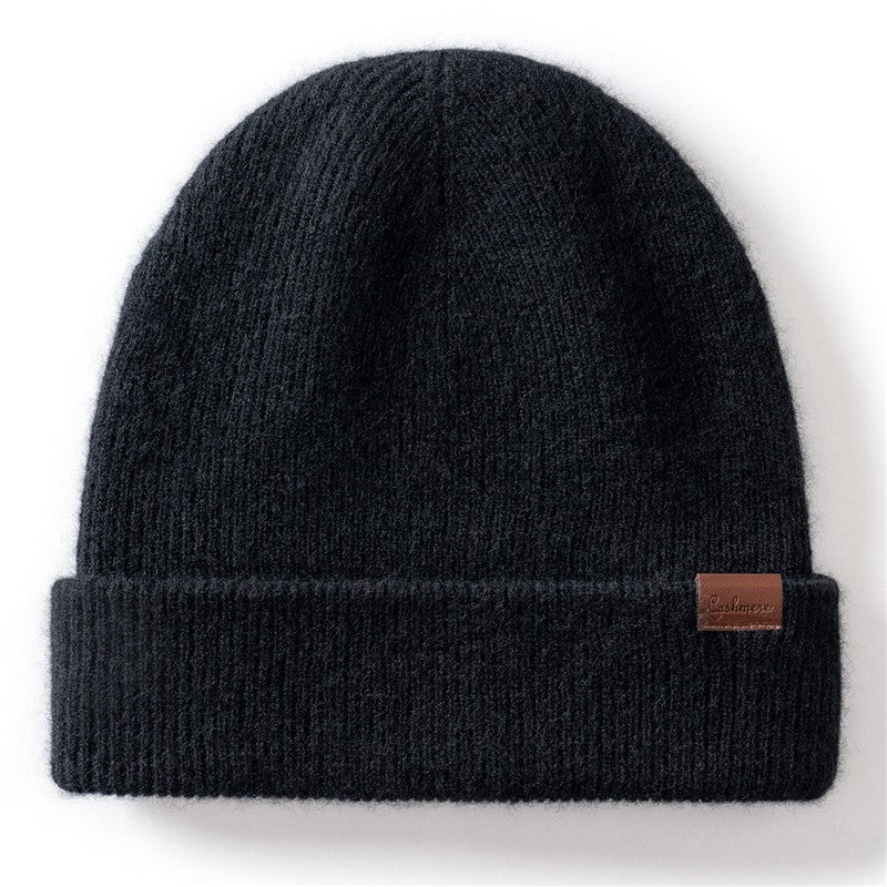 New Autumn Winter 100% Cashmere Hat Knitted Mountaineering Wool Hat Outdoor Skiing Double Layer Men and Women Thickened Warm
