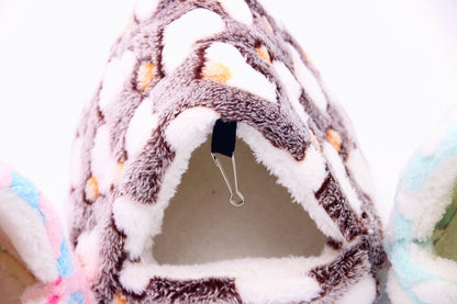 1 PEÇA Casa de Estimação Pequena de Espuma com Estampa de Bolinhas de Fleece Coral Cama Suspensa para Hamster para Pequenos Animais Esquilo Papagaio Ninho de Algodão