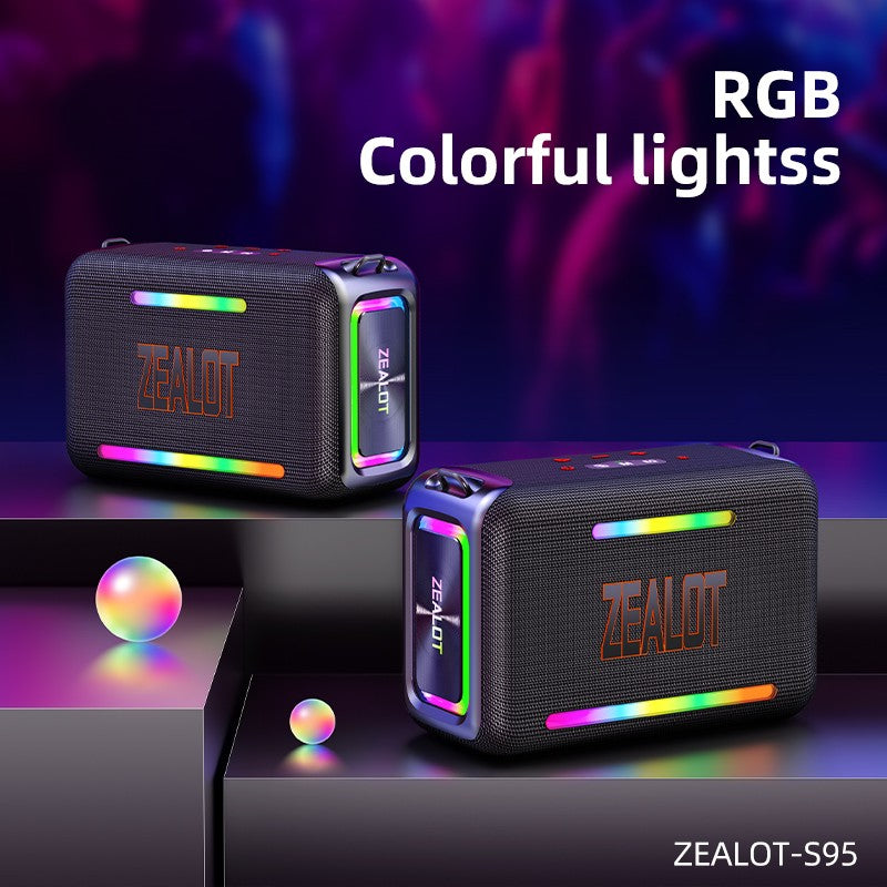Caixa de Som Bluetooth Portátil à Prova D'água ZEALOT-S95, Boombox Sem Fio para Exterior, Subwoofer com Radiadores Passivos Triplos, Graves Profundos, 120W
