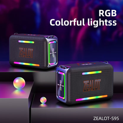 Caixa de Som Bluetooth Portátil à Prova D'água ZEALOT-S95, Boombox Sem Fio para Exterior, Subwoofer com Radiadores Passivos Triplos, Graves Profundos, 120W