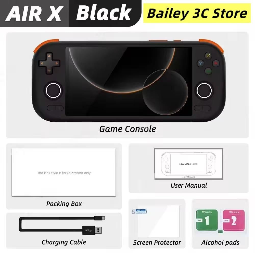 MANGMI AIR X Handheld Game Console with Qualcomm Snapdragon 662 5.5'' Touchscreen Android14 Fast Charging Active Cooling Fan RGB