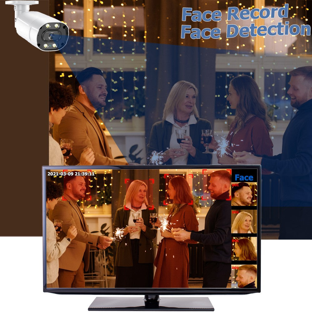 UHD 4K 8MP 5MP POE IP metal Camera Intercom AI Face/Human/Car Detection Color Night CCTV Video Surveillance Security For NVR