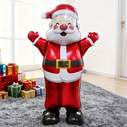 1/2pc 70-inch Standing 3D Waving Santa Claus Aluminum Foil Balloon Christmas Mall Atmosphere Decoration Indoor Theme Decor