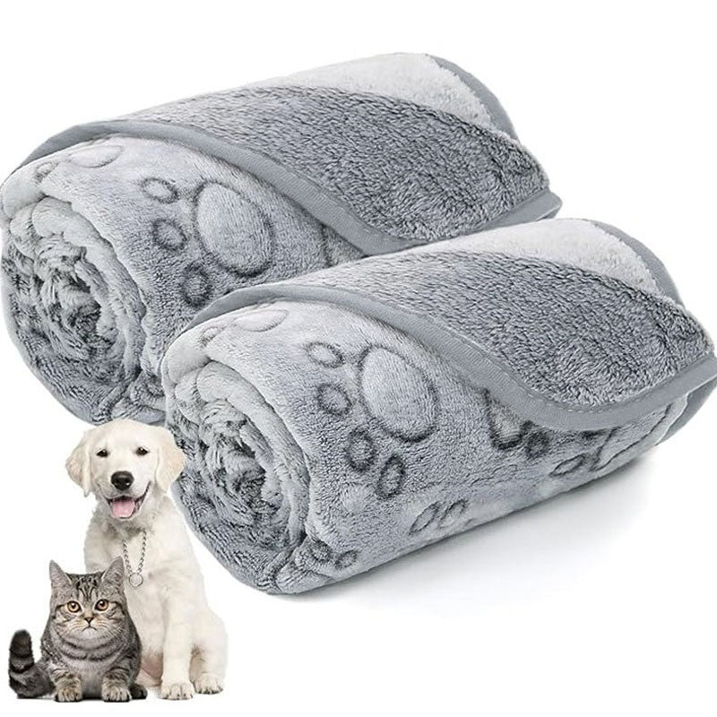 2 Peças Macia Fofa Manta para Pets de Alta Qualidade Desenho Animado Bonito Pata Tapete para Cães Gatos Quente e Confortável