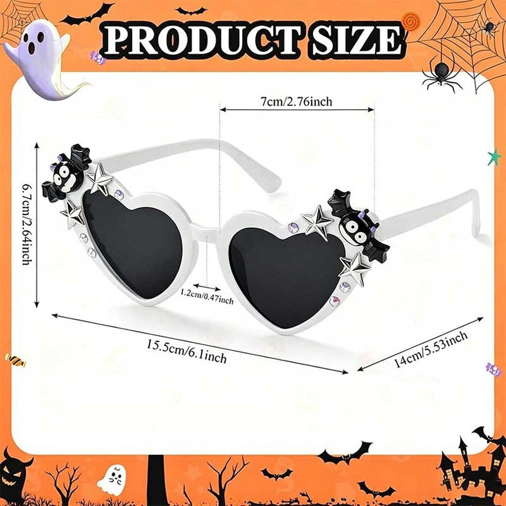 Unisex Sunglasses Dark Lens Halloween Sunglasses Holiday Decorative Sunglasses White Framed Decorative Glasses For Face Shapes
