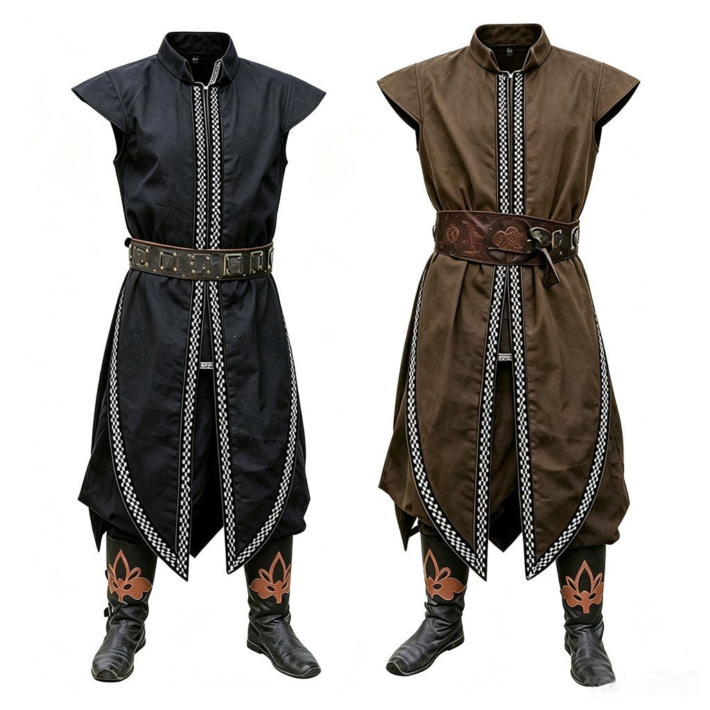 Long Tunic Jerkin Vikings Men's Tarbard Surcoat Medieval Renaissance Costume Shirt Coat Vest Outfit Tabard Costume For Adult