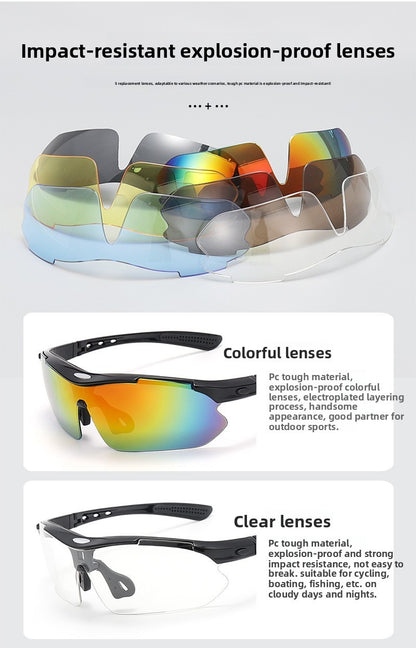 New 5 Lens Set Polarized Tactical Goggles Men Outdoor Sports Windproof Dustproof Climbing Glasses Safety Protective Glasses