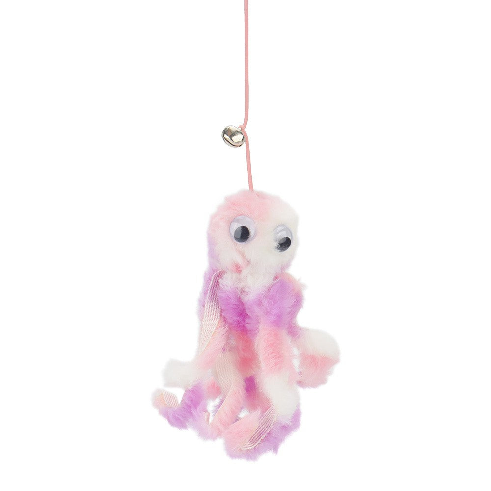 Brinquedo Pequeno de Polvo para Gatos, Brinquedo para Gatos com Ventosa, Lula Retrátil Pendurada na Porta, Suprimentos para Animais de Estimação, Interativo