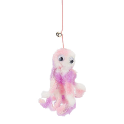 Brinquedo Pequeno de Polvo para Gatos, Brinquedo para Gatos com Ventosa, Lula Retrátil Pendurada na Porta, Suprimentos para Animais de Estimação, Interativo