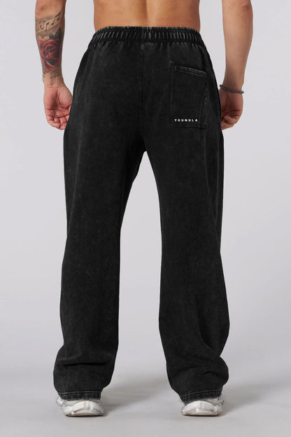 2025 YOUNGLA New American-style men's sports pants jogging muscle fitness casual pants loose straight-leg pants