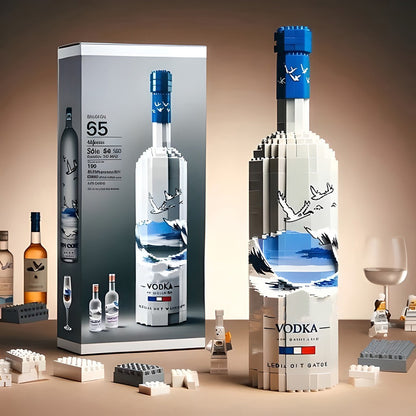 No Box Creative Whiskey Bottle Building Blocks, 3D Puzzle DIY Model Kits for Adults, Home Bar Decoration, 10 Styles Available