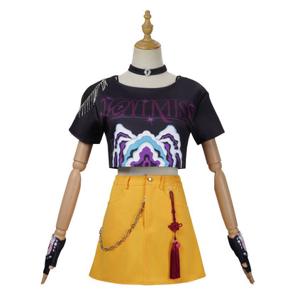 Halloween Fancy Dress Adult Kids Street Hip Hop Role Play Outfit 3 Styles Printed Crop Top Skirt Shorts Idol Stage Costume