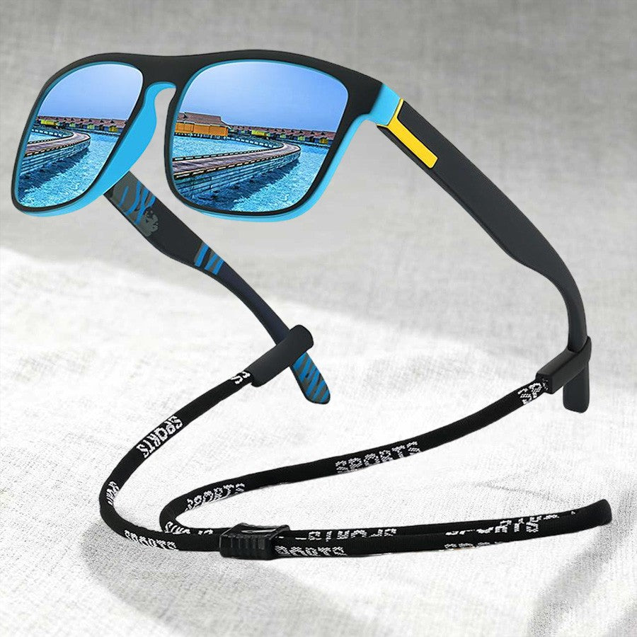 Fashion With Chain Square Sunglasses For Men Women Driving Fishing Brand Designer Sun Glasses Man UV400 Eyewear