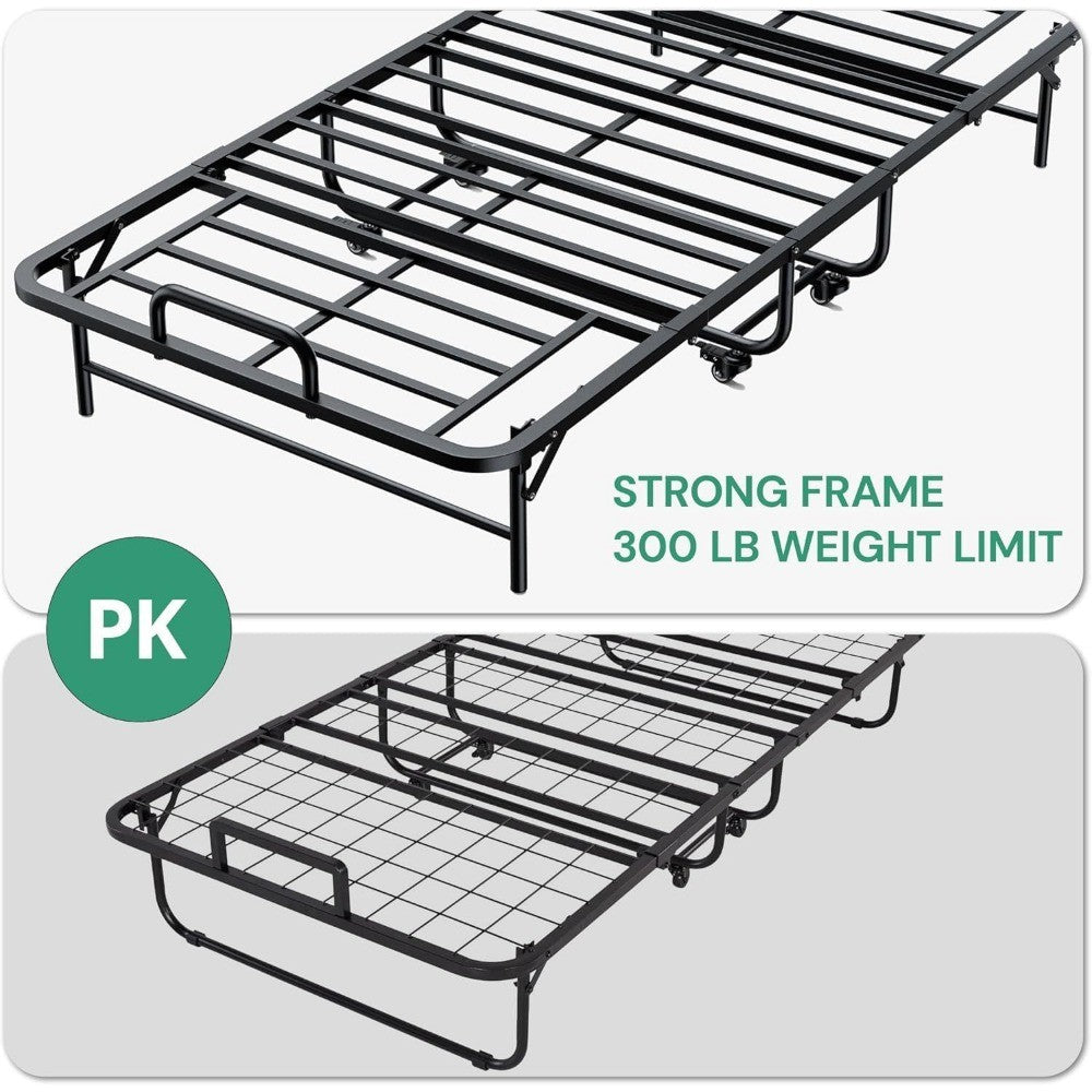 Folding Bed 75" x 31" with Mattress, Rollaway Guest Portable Foldable Extra Bed for Adults, Fold up Bed with 5" Memory
