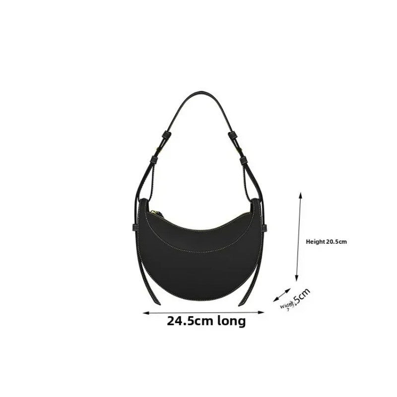 2025 New Style, High-Quality Textured Crescent Bag, Underarm Handbag, Single Shoulder Crossbody Bag