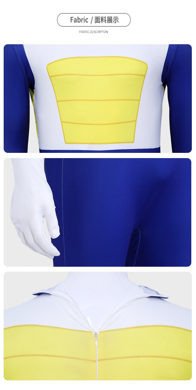 Halloween Vegeta Cos Jumpsuit Game Character Cosplay Bodysuit Halloween Party Costume Adult Fancy Dress Outfit Cosplay Uniform