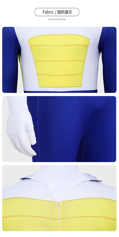 Halloween Vegeta Cos Jumpsuit Game Character Cosplay Bodysuit Halloween Party Costume Adult Fancy Dress Outfit Cosplay Uniform
