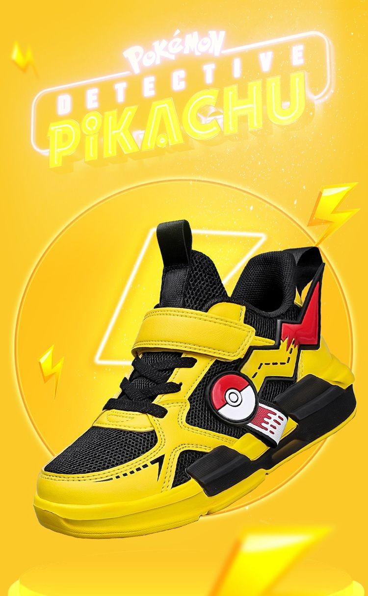 Pokemon Pikachu Children Sports Shoes Spring and autumn Fashion Anime Boy Sneakers Student Breathable Non-slip Running Shoe