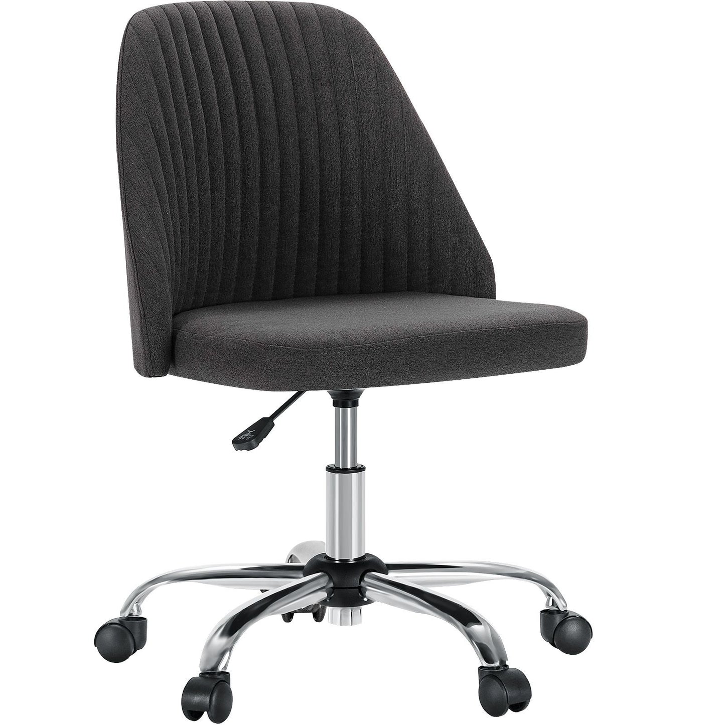 Cadeira de Escritório Pequena sem Braços JHK, Cadeira Giratória Fofa para Penteadeira com Encosto, Tecido Moderno com Rodas, Cadeira Giratória Ergonômica para Casa e Jogos