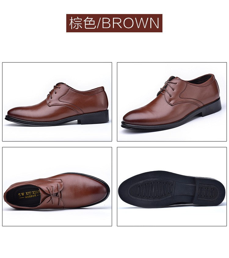 Men Leather Shoes Business Dress Shoes All-Match Casual Shoes Shock-Absorbing Footwear Wear-Resistant