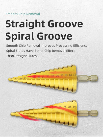 HSS Titanium Step Drill Bit High Speed Stepped Drill Set Saw Drill Tools Conical Stage Drill For Metal Wood 4-12 4-20 4-32mm