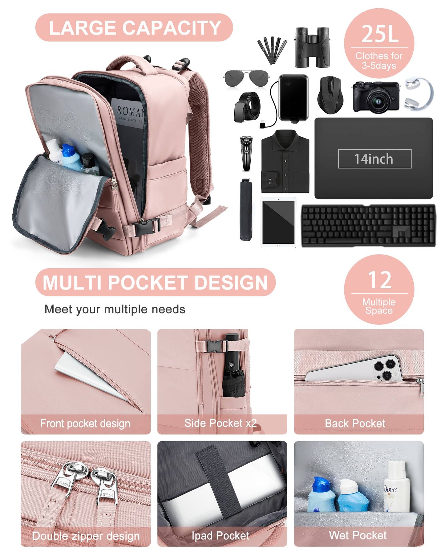Travel Suitcase set 3 Piece Rolling Carry on Luggage Set Women Men Trolley Case Backpack Boarding Cabin Suitcase Wheels 20 24''