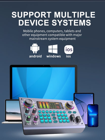 Pacote de equipamentos profissionais Zealsound para podcast e placa de som ao vivo com microfone XLR 48V para gravação em PC, canto, streaming e jogos
