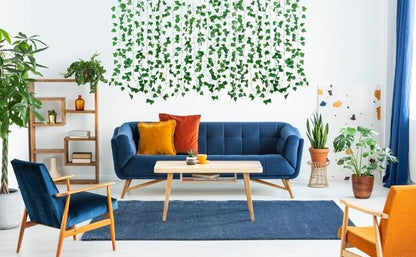 2.1M Green Ivy Leaf Hanging Vine Artificial Garland Silk Wall Plant Home Garden Decoration Wedding Party DIY Fake Wreath Leaves